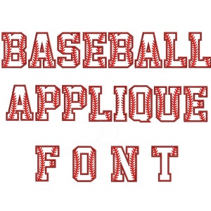 Honkbal stoffen borduurwerk digitaal lettertype. Appliquéborduurwerk voor honkbal. BX-indeling