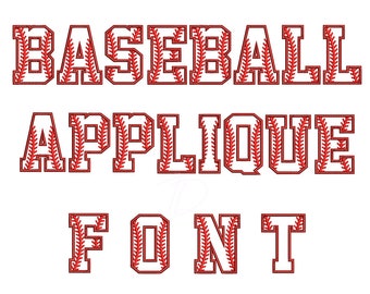 Baseball Applique embroidery digital font. Applique embroidery for baseball. BX format