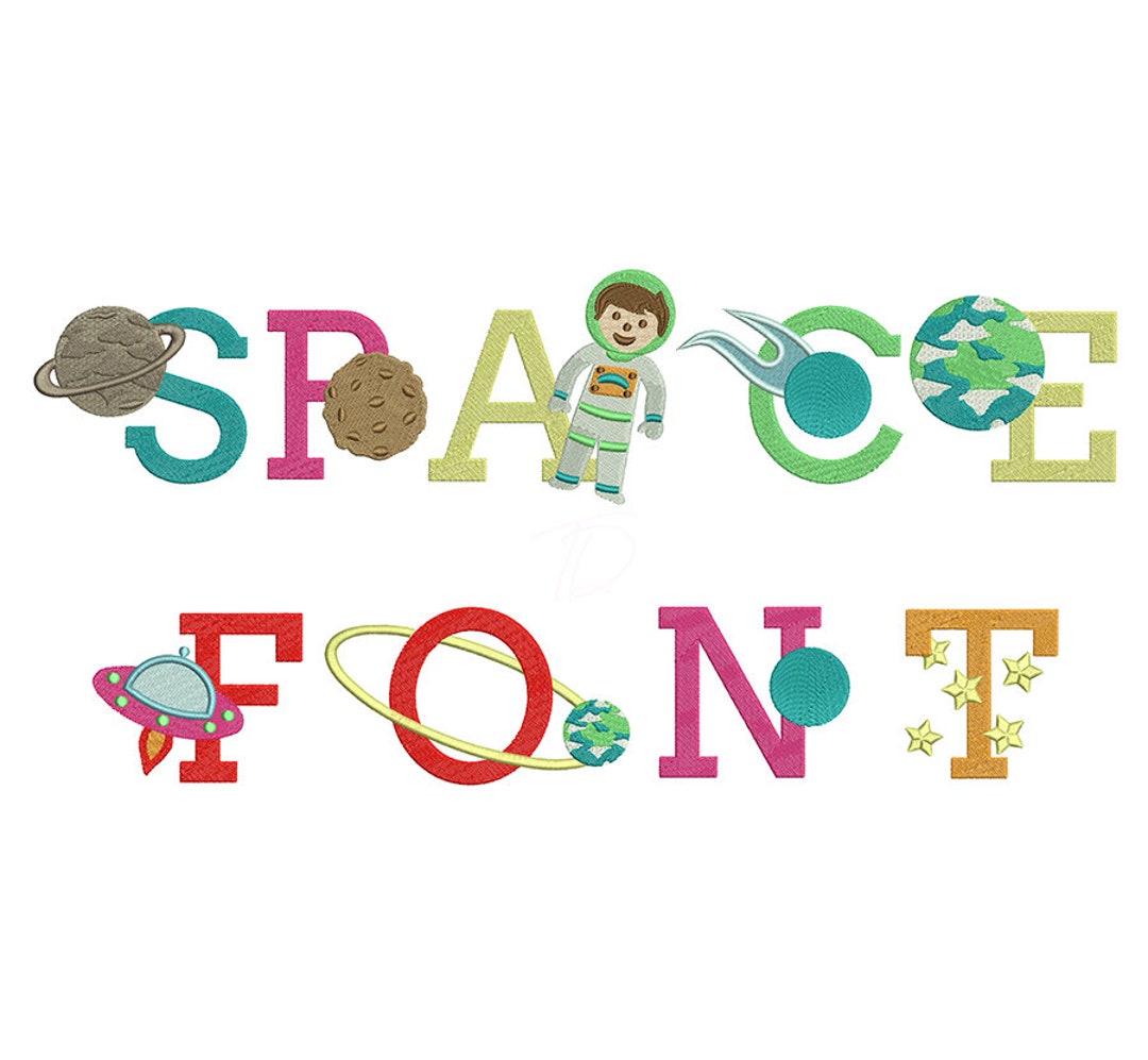 Outer Space Embroidery Font. Machine Embroidery Alphabet. Space Letters ...
