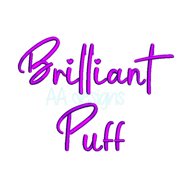 Brilliant 3Dpuff embroidery digital font. 3D puff embroidery font. Monogram font with foam. Amazing raised letters.