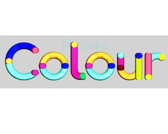 Colour embroidery digital font. Color font. Embroidery font. Digital font for embroidery. BX format included.