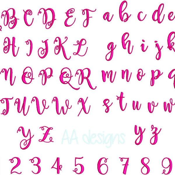 Magnolia Sky Embroidery Font Etsy