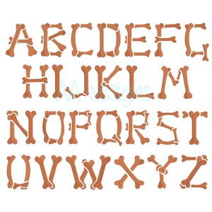 Bones Embroidery Digital Font. Machine Embroidery Font. Digital Font ...