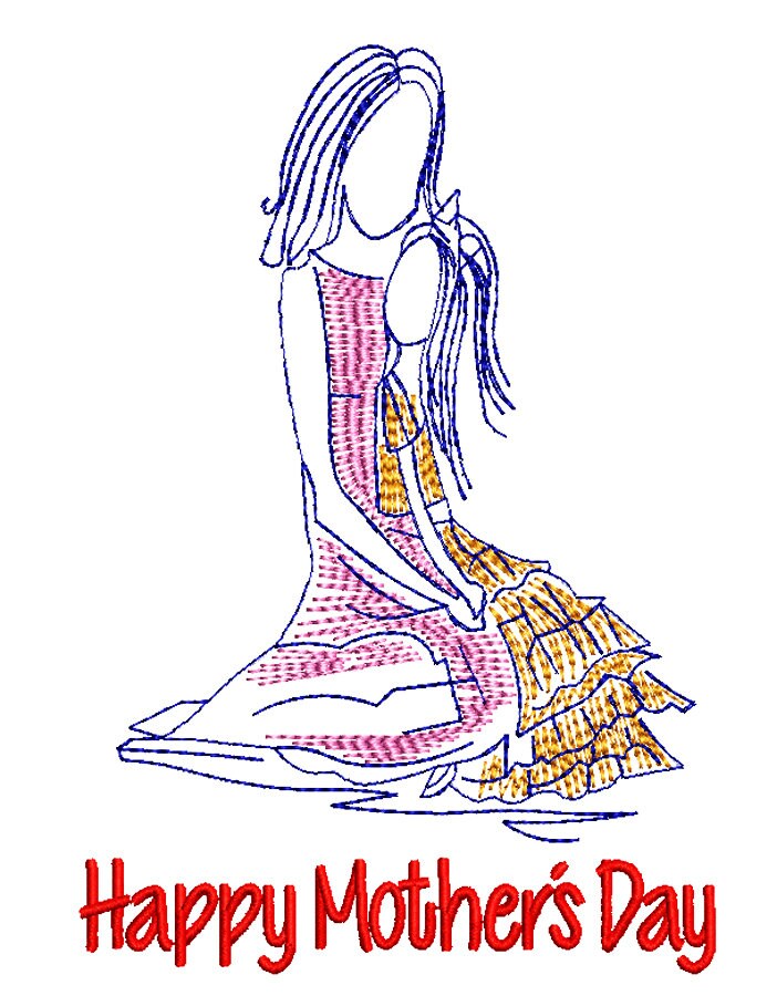 Mothers Day Machine Embroidery Design. Happy Mother's Day Etsy