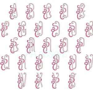 Bow embroidery font. Super cute bow font. Machine embroidery monogram for baby. 3 Sizes. BX format included.