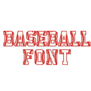 Baseball embroidery digital font. Baseball machine embroidery alphabet. Machine embroidery font. Digital font for embroidery. 3 sizes.