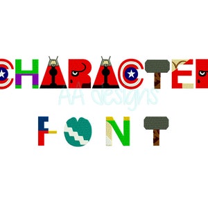 Character embroidery digital font. Machine embroidery font. Digital font for embroidery. 3 sizes. BX format.