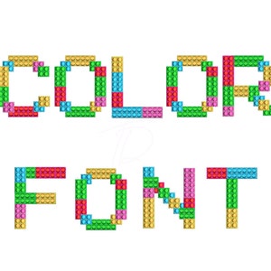 Colorful toy embroidery font. Machine embroidery with colorful toy alphabet. BX format