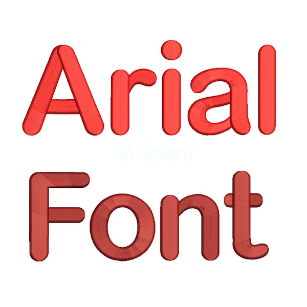 Arial 3D puff embroidery font. Arial 3D puff foam alphabet for machine embroidery. BX format