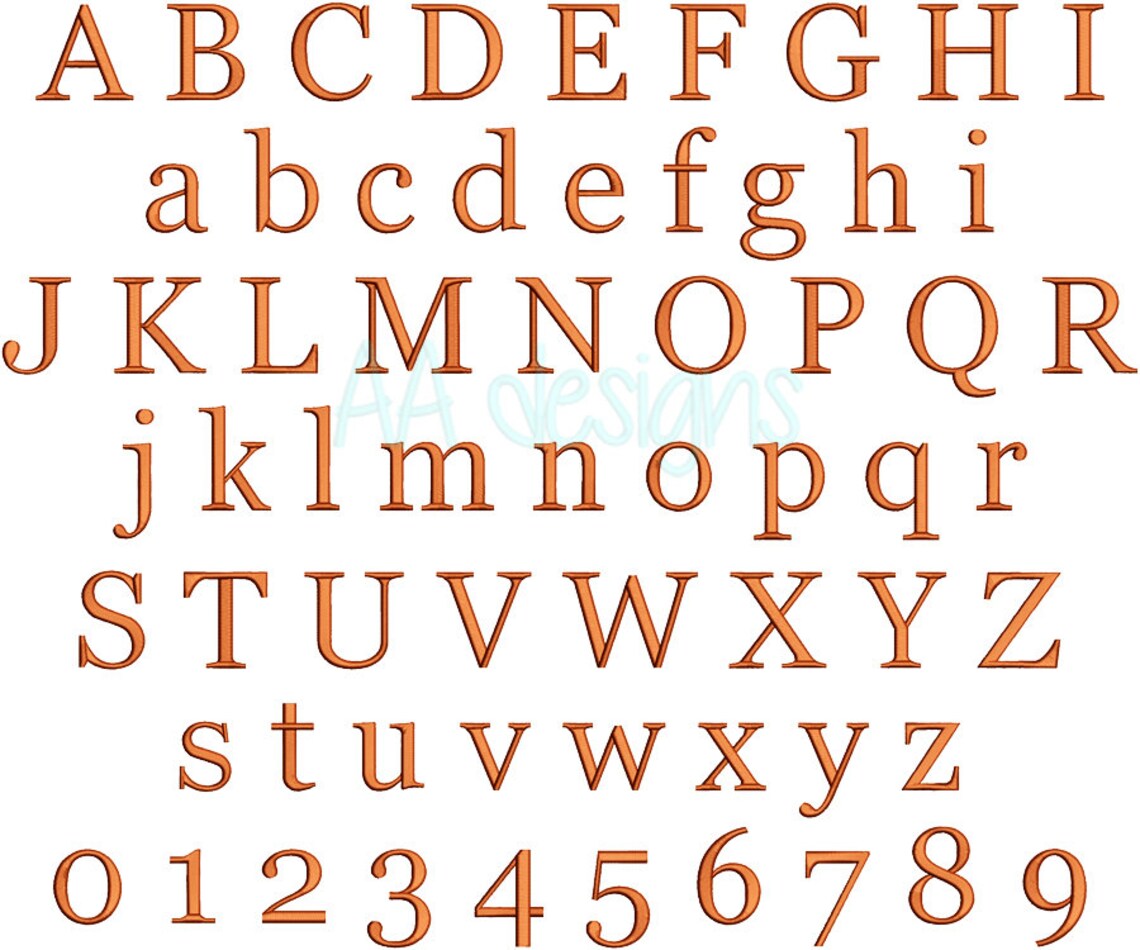 Stickerei digitale Schriftart. Schriftart. Etsy