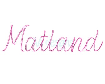 Matland Scribble bean stitch embroidery digital font. Bean stitch font for embroidery. Cute bean stitch embroidery font.