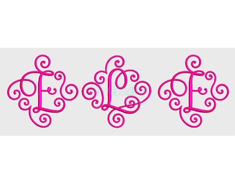 Elegant Scroll embroidery digital font. Embroidery font. Digital font. Machine font. BX format included