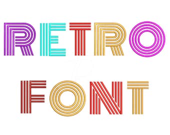 Disco Retro embroidery font. Disco machine embroidery alphabet. Retro full alphabet. BX format included