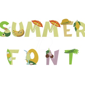 Zomers borduurlettertype. Heet zomers borduuralfabet. Heldere zomerbrieven. Zo schattig zomers borduuralfabet. BX-formaat inbegrepen.