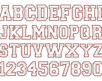 New football applique embroidery font. Machine embroidery football applique alphabet. BX format