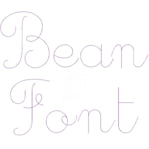 Bean Stitch embroidery digital font. Machine embroidery with bean stitches. BX format
