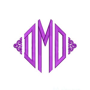 Diamond Shape Monogram Embroidery Font. Machine Embroidery Font in ...