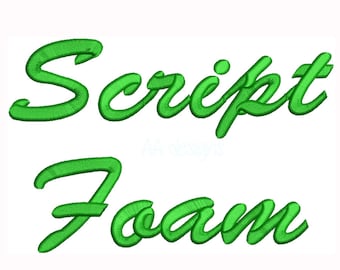 3D bladertekst voor borduren. Bladerdeegschuimborduursel met volledig alfabetscript. BX-indeling. 3 maten: