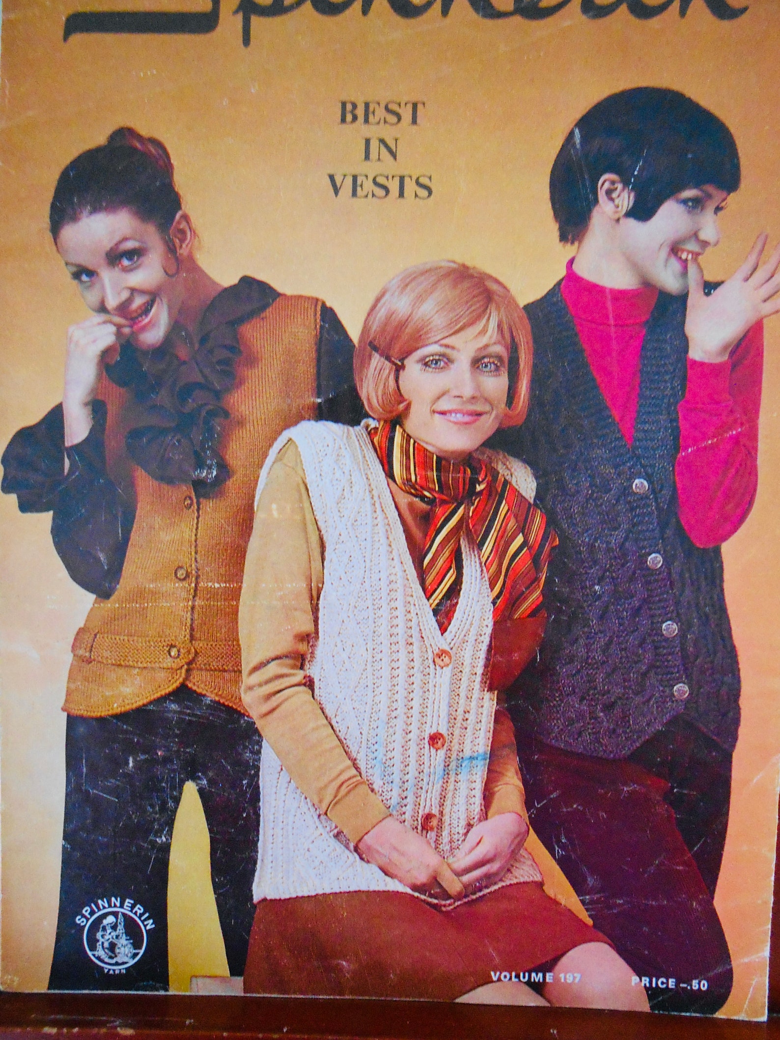 Vintage Spinnerin Yarn Knitted Vest Pattern Vol. 197 Etsy