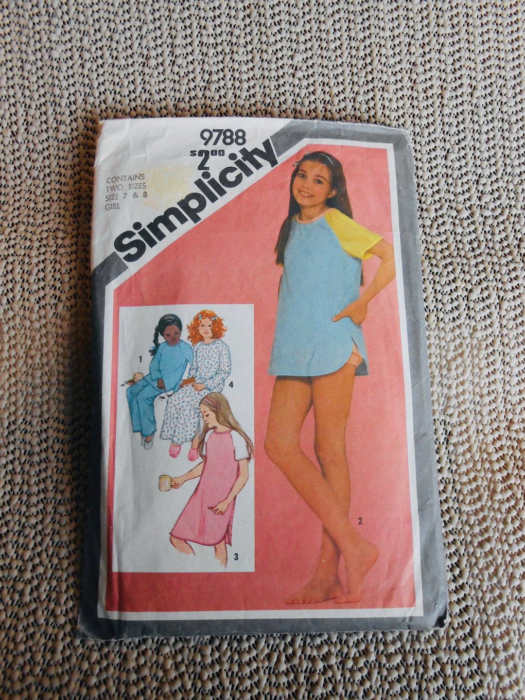 Vintage 1980 Simplicity Girls Nightshirt, Pajamas and Baby Dolls 9788 ...