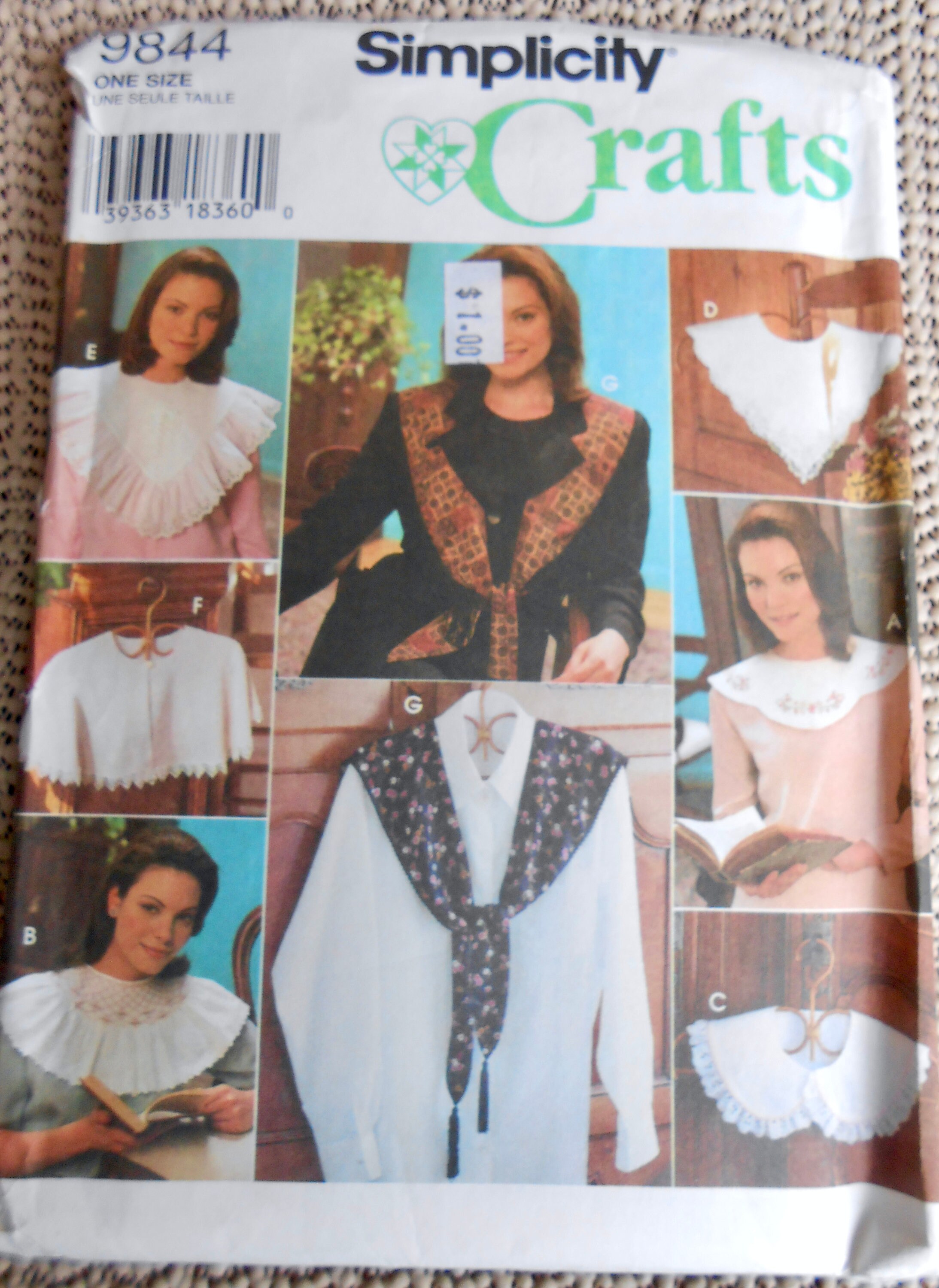 Vintage 1996 Simplicity Craft Misses Collars, & Embroidery