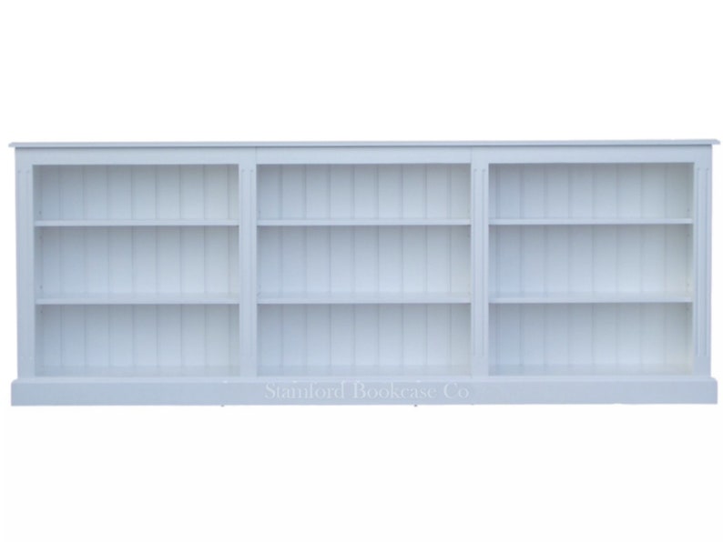 White Painted Wooden 3ft x 8ft Wide Long Bookcase Adjustable Etsy