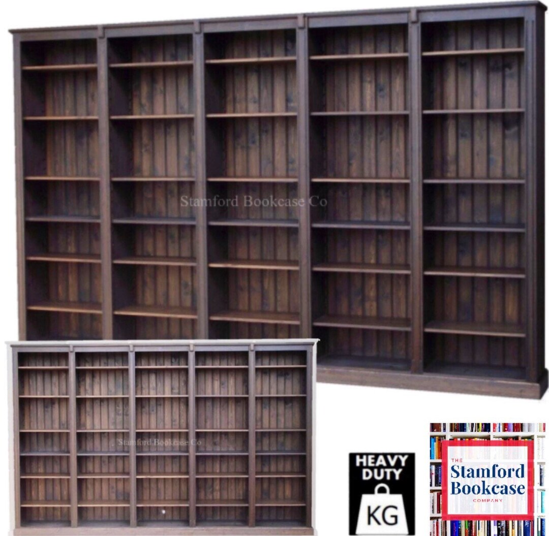 Solid Wood, 7ft X 11ft Bookcase, heavy Duty Adjustable Multi Display