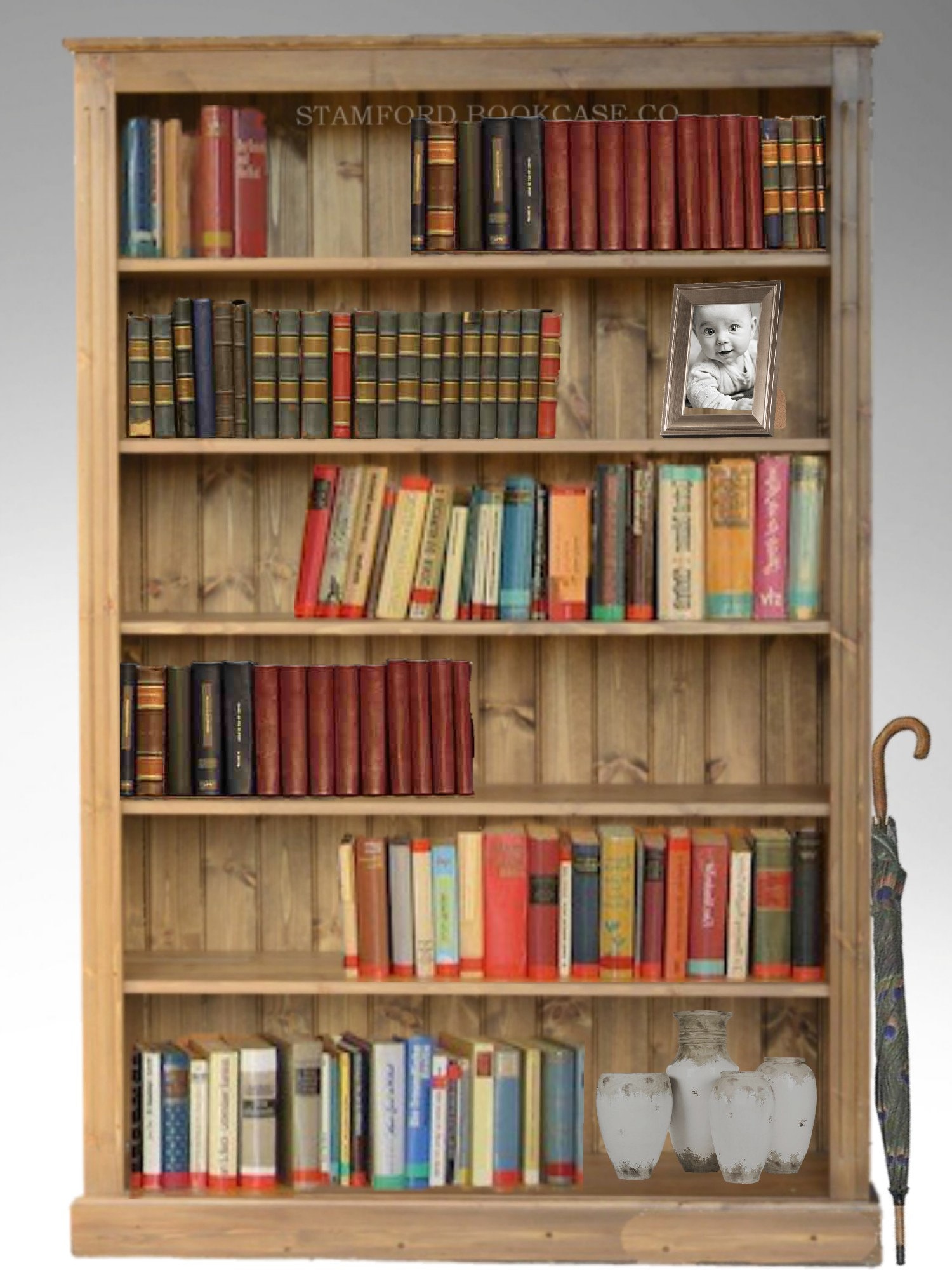 Buy 100 Solid Pine Wooden 6ft X 4ft Bookcase Handcrafted