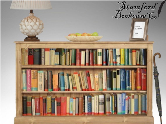 Solid Pine Wooden 3ft X 5ft Low Bookcase Adjustable Wide Etsy