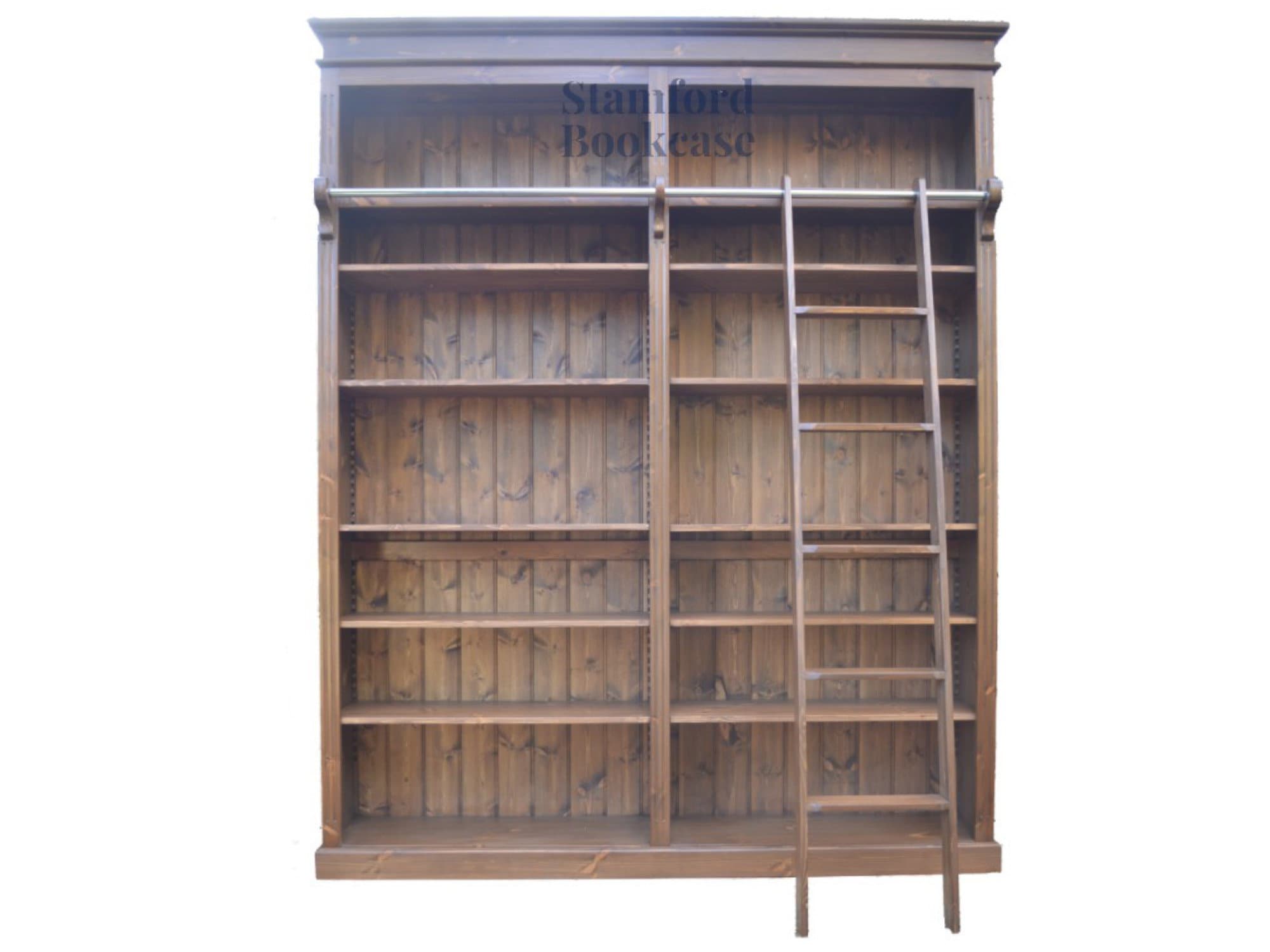 Solid Wood 8ft Tall Bookcase Adjustable Display Heavy Etsy