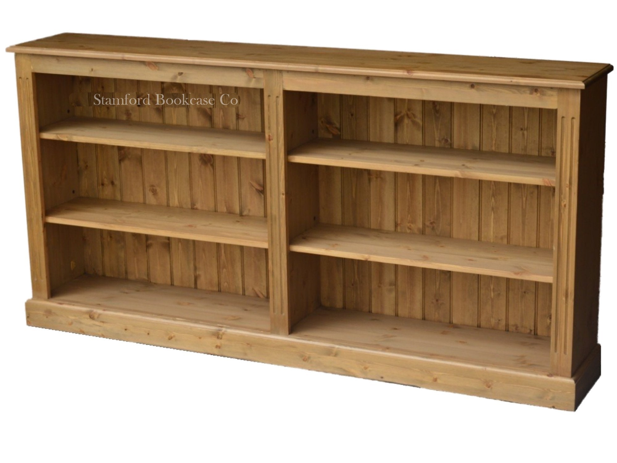 Solid Pine Wooden 3ft X 6ft Low Bookcase Adjustable Wide Etsy UK