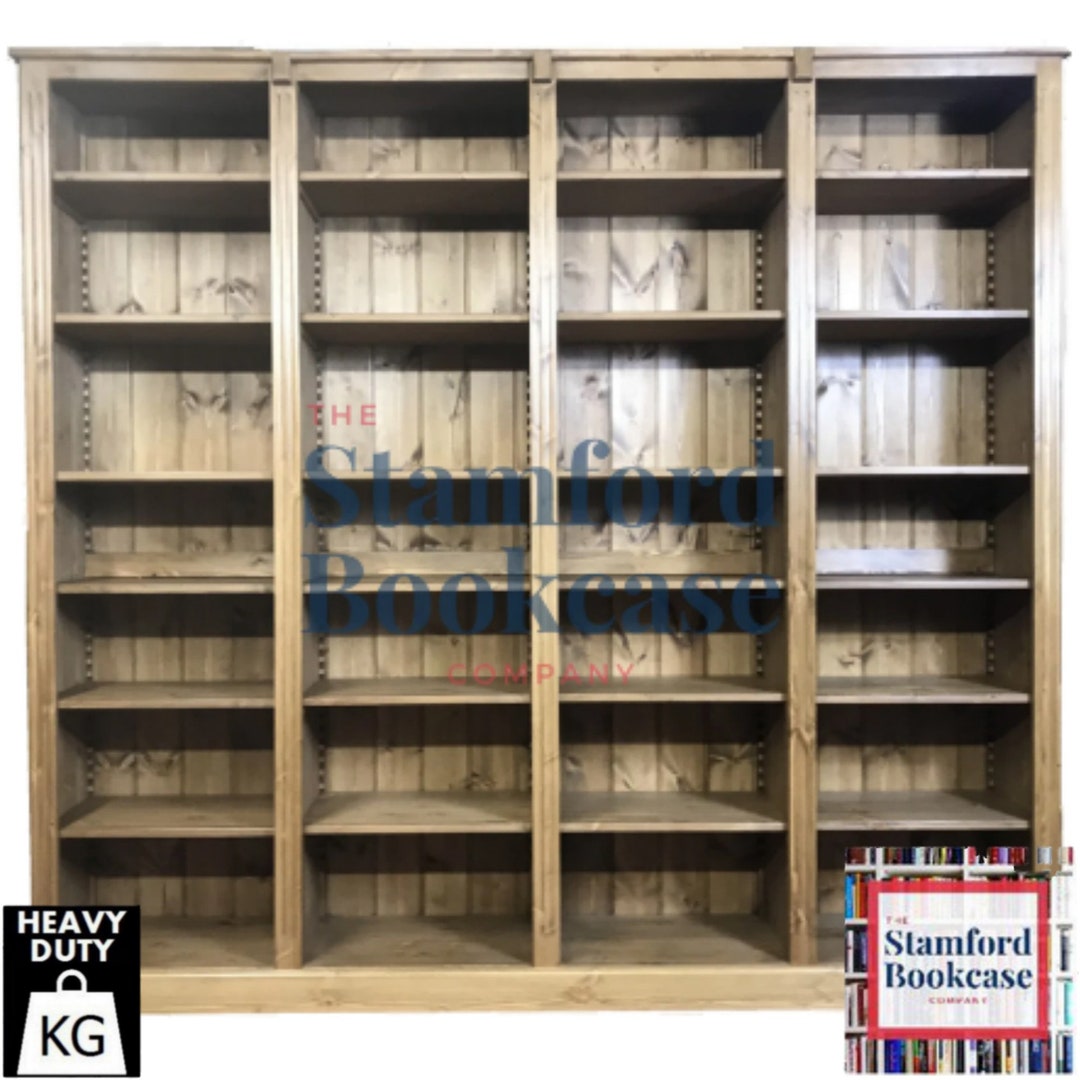 Solid Wood, 7ft X 7ft Bookcase, Adjustable Multi Display Shelving
