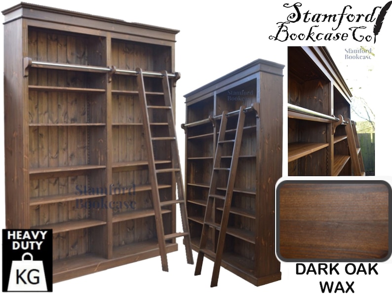 Solid Pine 8ft Tall Bookcase Adjustable Display heavy Etsy