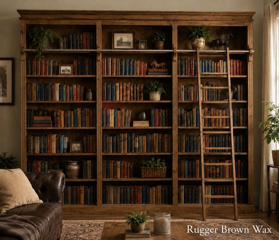 Solid Pine 8ft Tall Bookcase, Adjustable Display Triple "heavy Duty ...