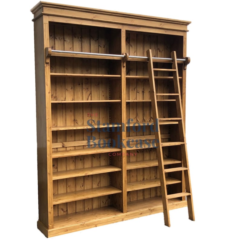 Solid Pine 8ft Tall Bookcase Adjustable Display heavy Etsy UK