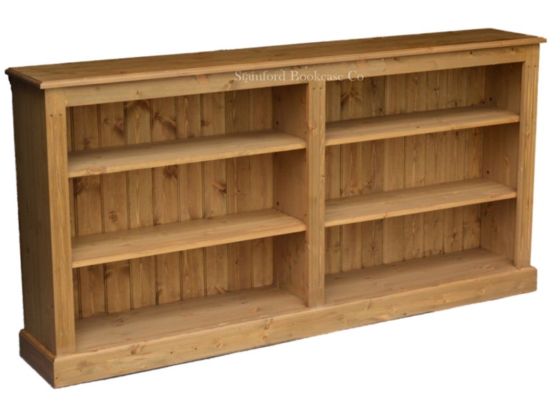 Solid Pine Wooden 3ft X 6ft Low Bookcase Adjustable Wide Etsy