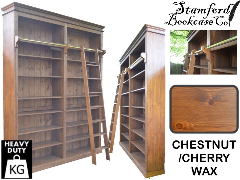 Solid Pine 8ft Tall Bookcase Adjustable Display heavy Etsy