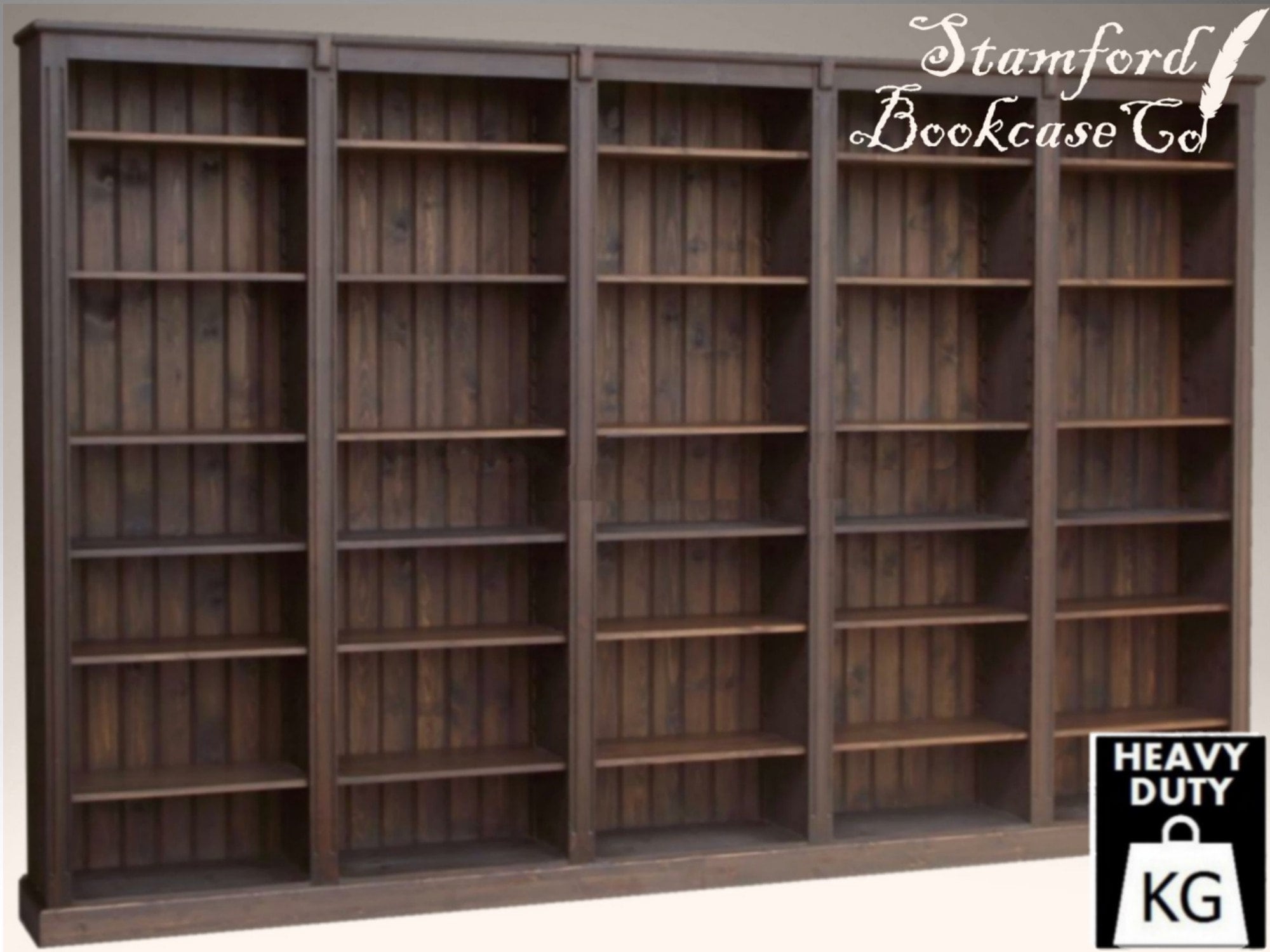 Solid Wood 7ft X 11ft Bookcase Heavy, Bookcase With Storage Uk