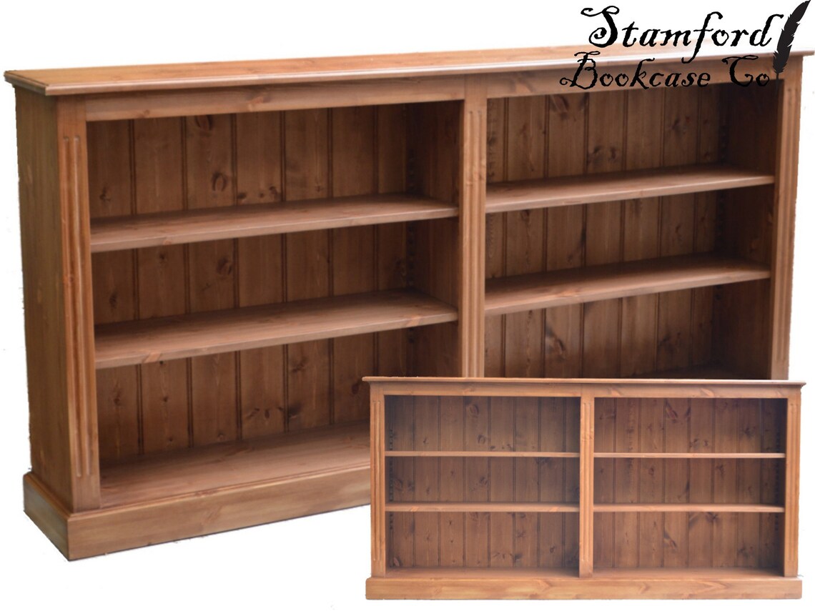 Solid Pine Wooden 3ft X 6ft Low Bookcase Adjustable Wide Etsy