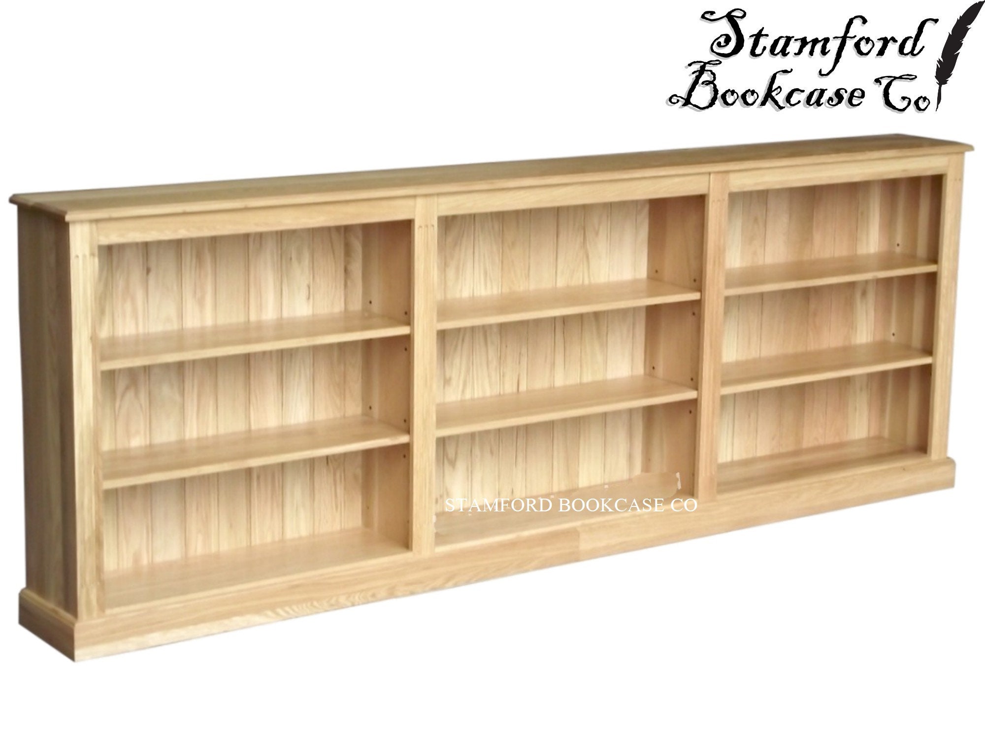 Genuine 100 Solid Oak Low 3ft X 8ft Bookcase Adjustable Etsy UK