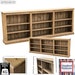 Wooden 3ft x 8ft Wide, Low Bookcase, Adjustable Handcrafted 3 Bay Split Display Shelving Unit, Storage Bookshelves 