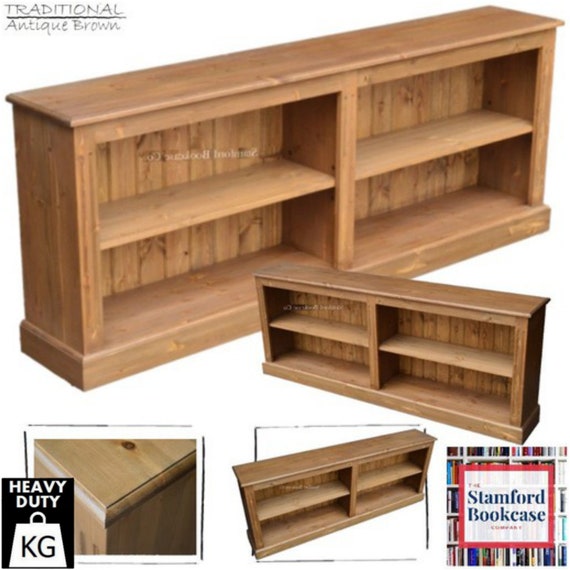 Solid Pine Wooden 2ft 6 X 6ft Low, Solid Pine Furniture Bookcase