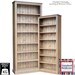 Tall Traditional Wooden 7ft x 3ft Bookcase, Handcrafted Adjustable Display Shelving Unit, Tall Bookshelves 