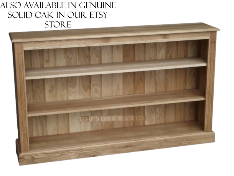 Solid Pine Wooden 3ft X 5ft Low Bookcase Adjustable Wide Etsy