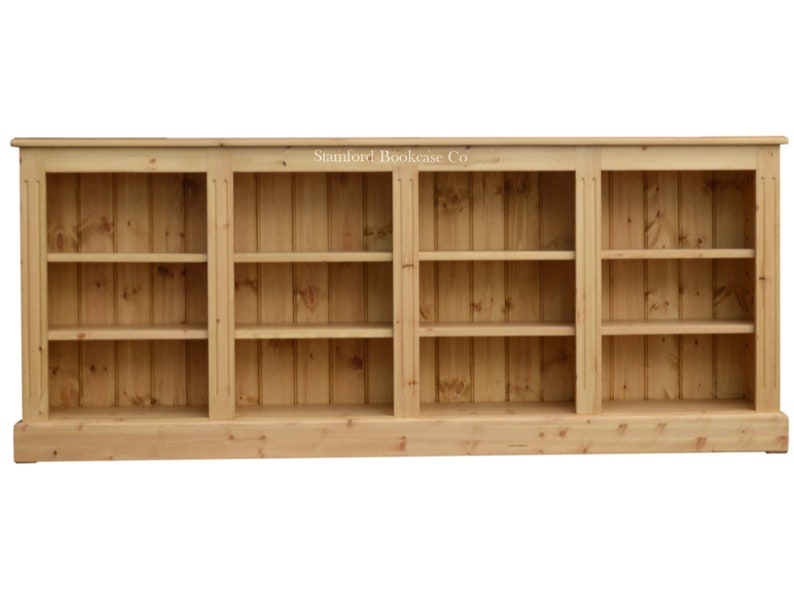 Solid Pine Wooden 6ft Wide Low Bookcase Adjustable Wide Etsy UK