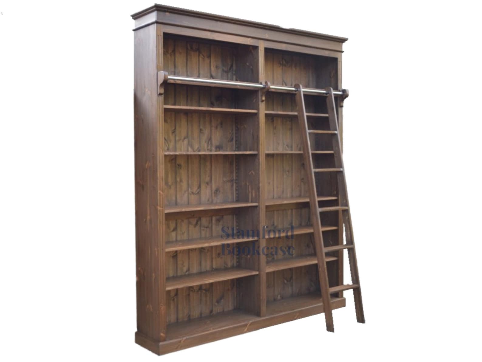 Solid Wood 8ft Tall Bookcase Adjustable Display Heavy Etsy
