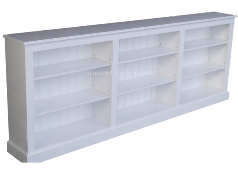 White Painted Wooden 3ft x 8ft Wide Long Bookcase Adjustable Etsy