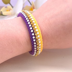 Austrian crystal bracelet for women Yellow rhinestone bracelet White opal wide cuff bracelet Purple sparkling bracelet Victorian jewelry zdjęcie 6