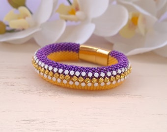 Austrian crystal bracelet for women Yellow rhinestone bracelet White opal wide cuff bracelet Purple sparkling bracelet Victorian jewelry