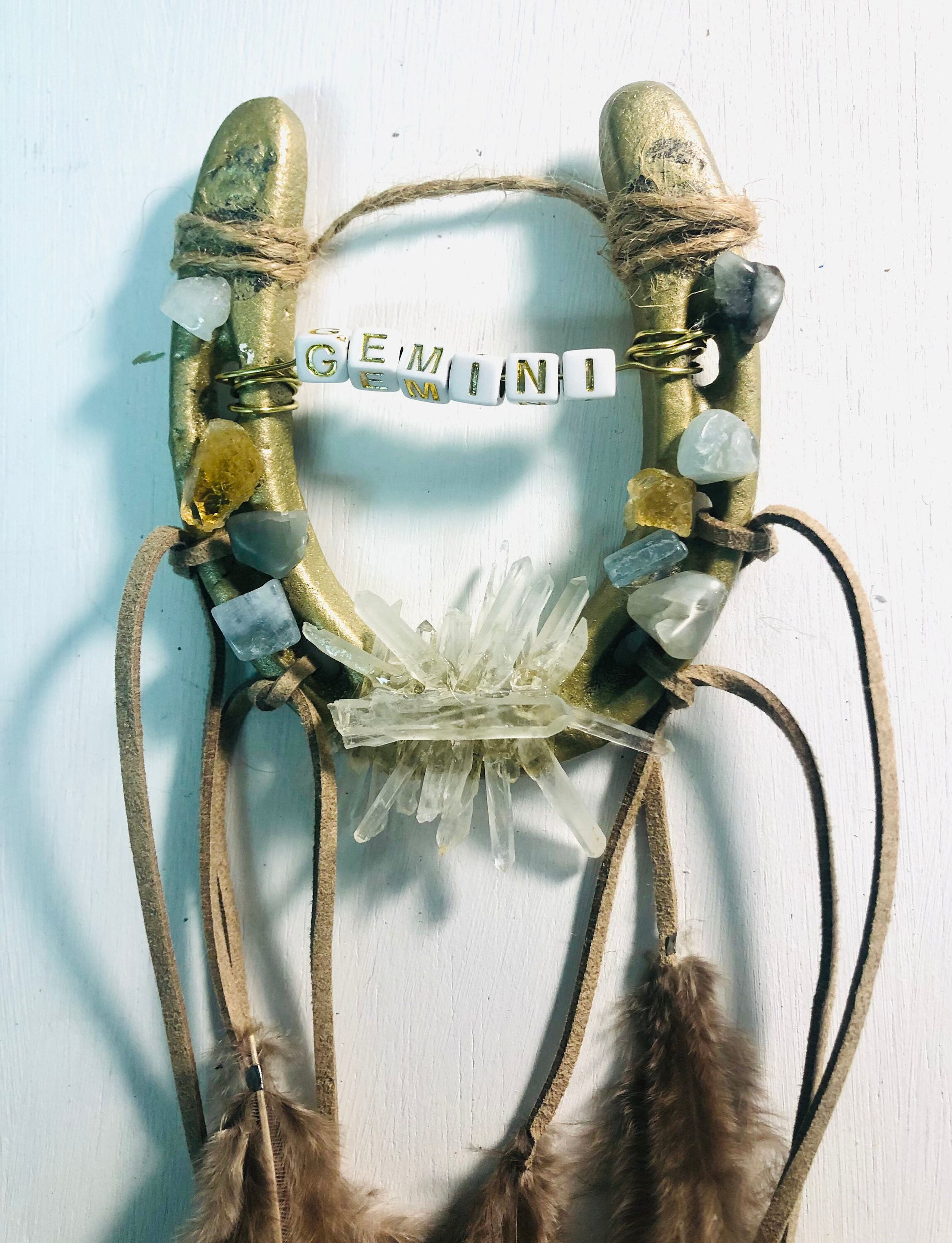 Gemini Handmade zodiac horseshoe Housewarming Native Etsy